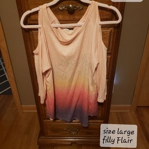 Size large cold shoulder top